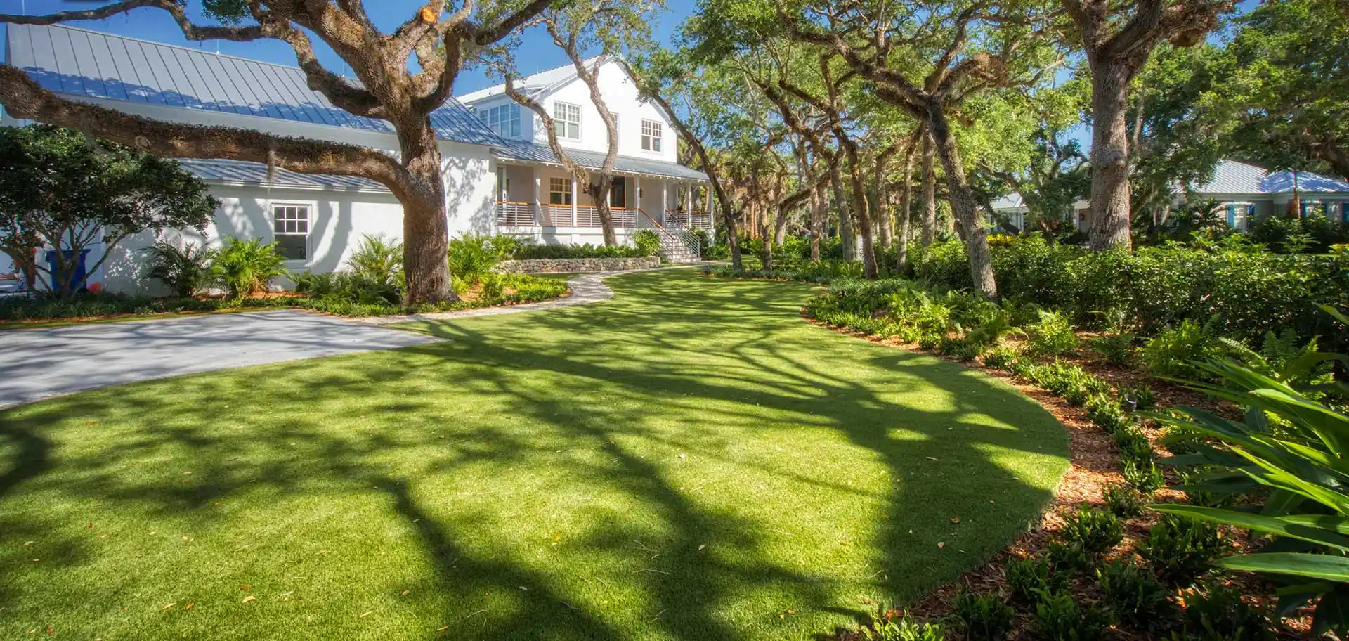 residential artificial grass lawn